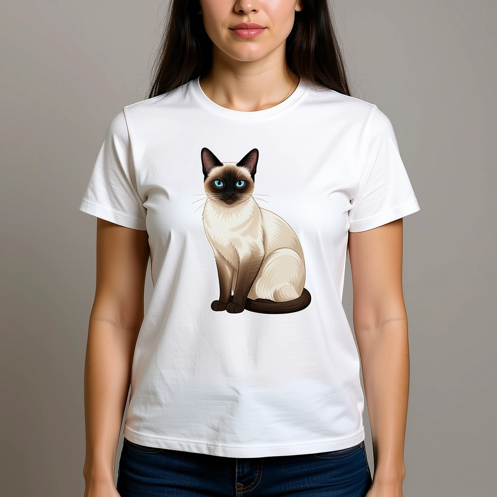 Tricou Unisex Siamese Cat - Image 3